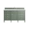James Martin Vanities Brittany 60in Single Vanity, Smokey Celadon w/ 3 CM Ethereal Noctis Top 650-V60S-SC-3ENC - alternate 1